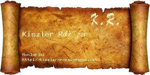 Kiszler Róza névjegykártya